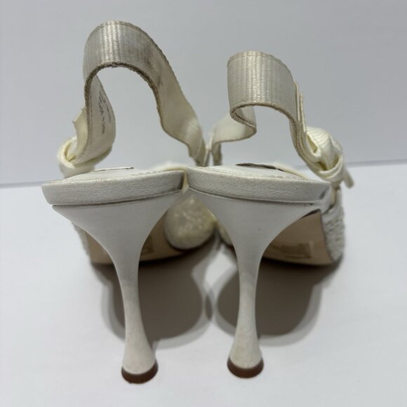 Steve Madden Women’s Bri, White Pearl Slingback Pumps, Size 8 M - Picture 4 of 5